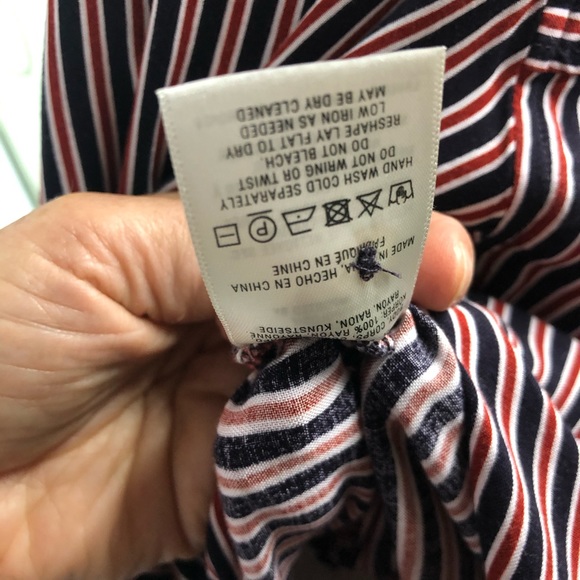 Anthropologie ☀️ Maeve Poplin Striped Button Down - Picture 11 of 11